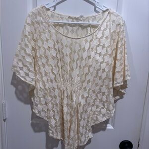 Anthropologie The Addison Story Elegant Cream Textured Women's Blouse